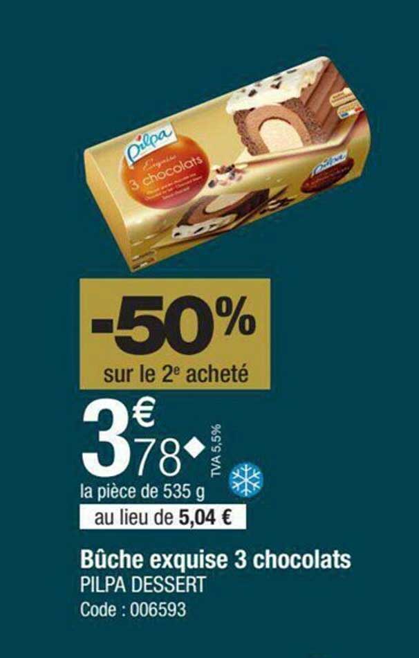 Bûche Exquise 3 Chocolats Pilpa Dessert