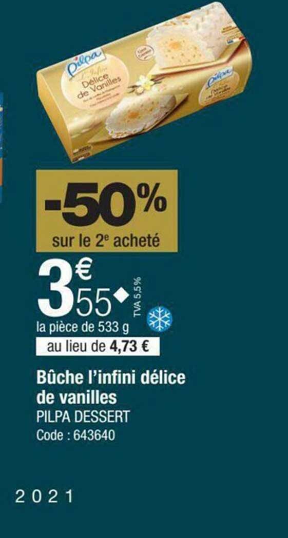 bûche l'infini délice de vanilles pilpa dessert