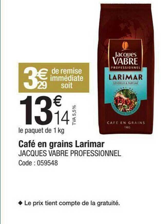 café en grains larimar jacques vabre professionnel