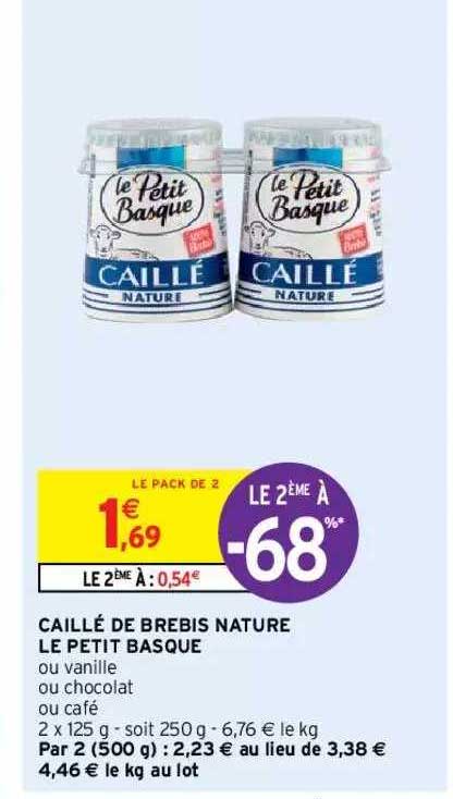 caillé de brebis nature le petit basque