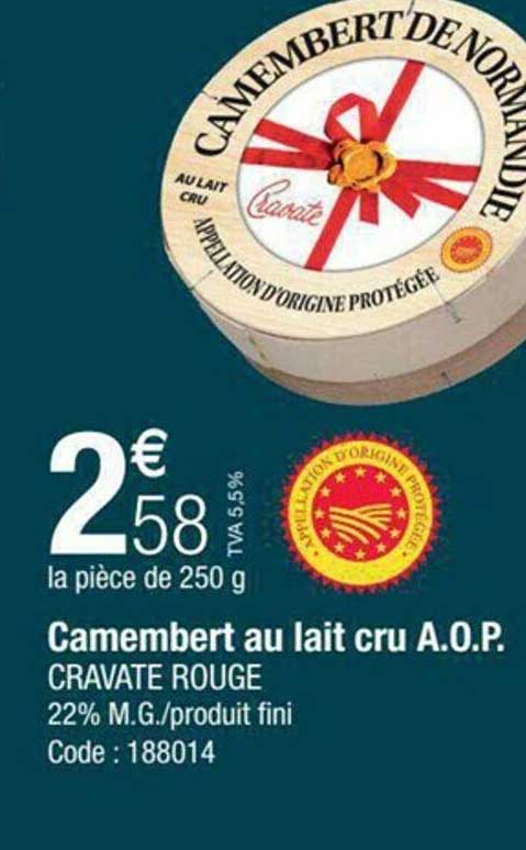 camembert au lait cru a.o.p. cravate rouge