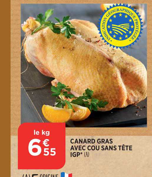 canard gras ave cou sans tête igp