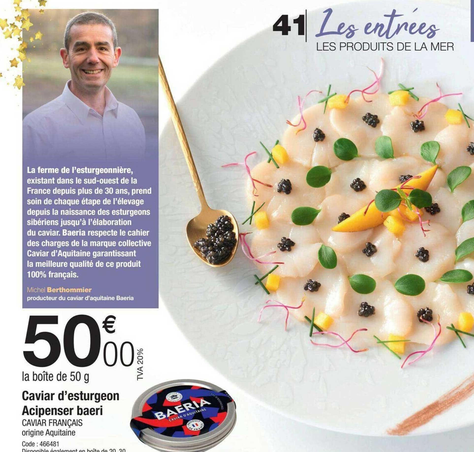 caviar d'esturgeon acipenser baeri