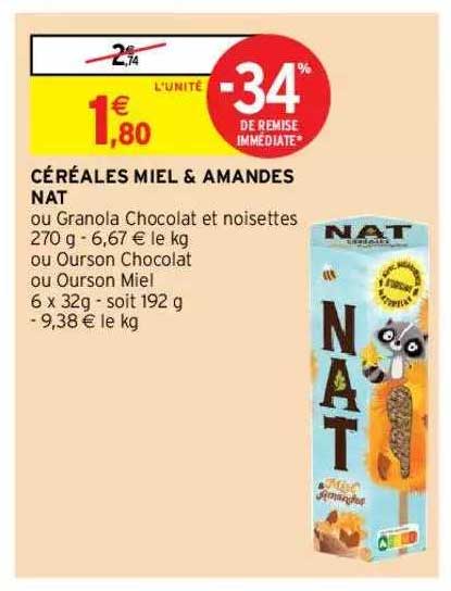 céréales miel & amandes nat