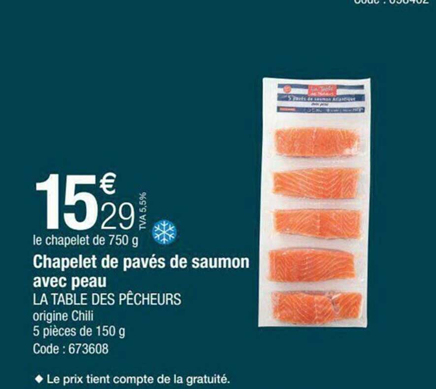 chapelet de pavés de saumon avec peau la table des pêcheurs