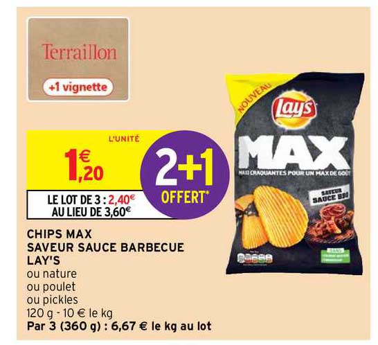 Chips Max Saveur Sauce Barbecue Lay's