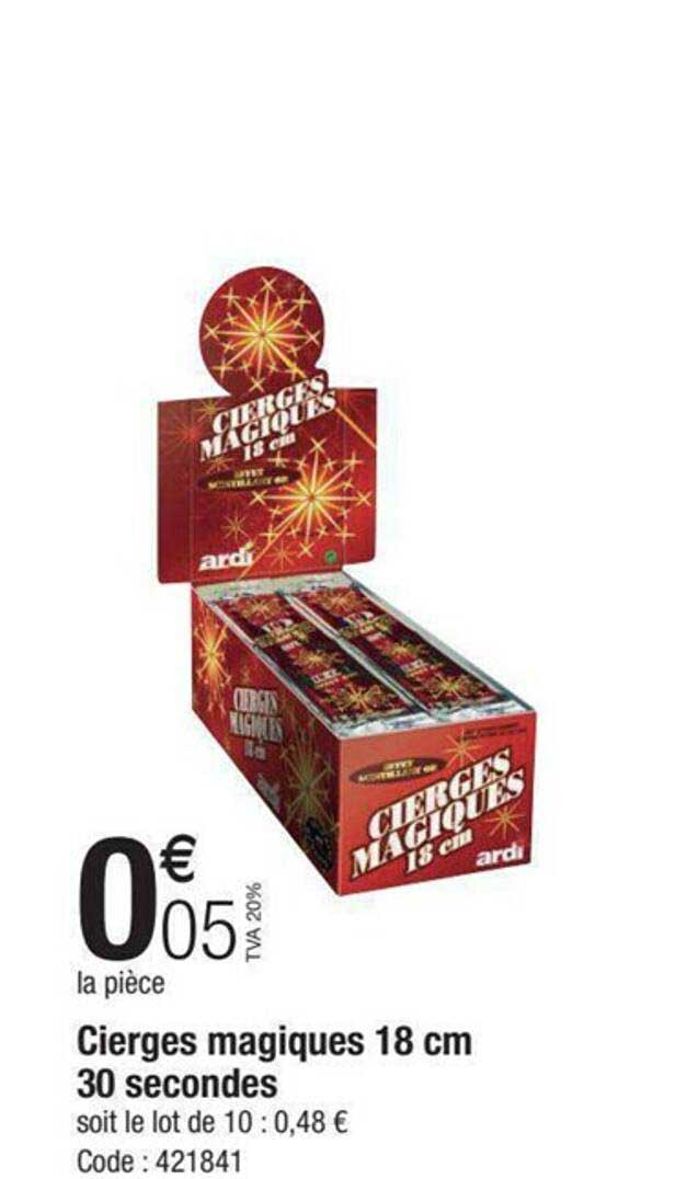 cierges magiques 18 cm 30 secondes