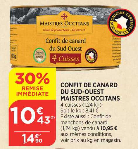 confit de canard du sud-ouest maistres occitans