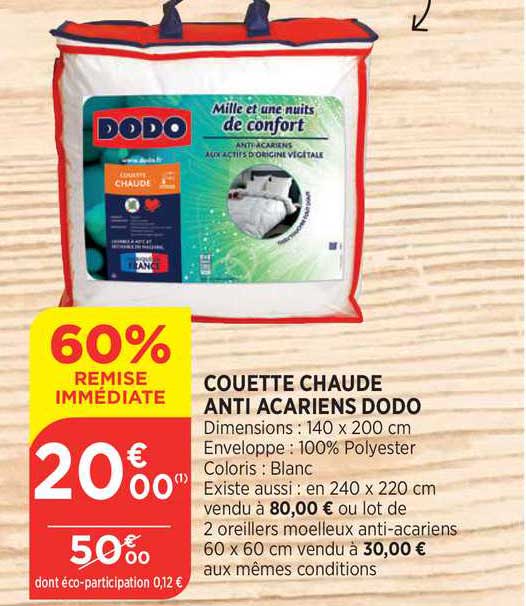 couette chaude anti acariens dodo