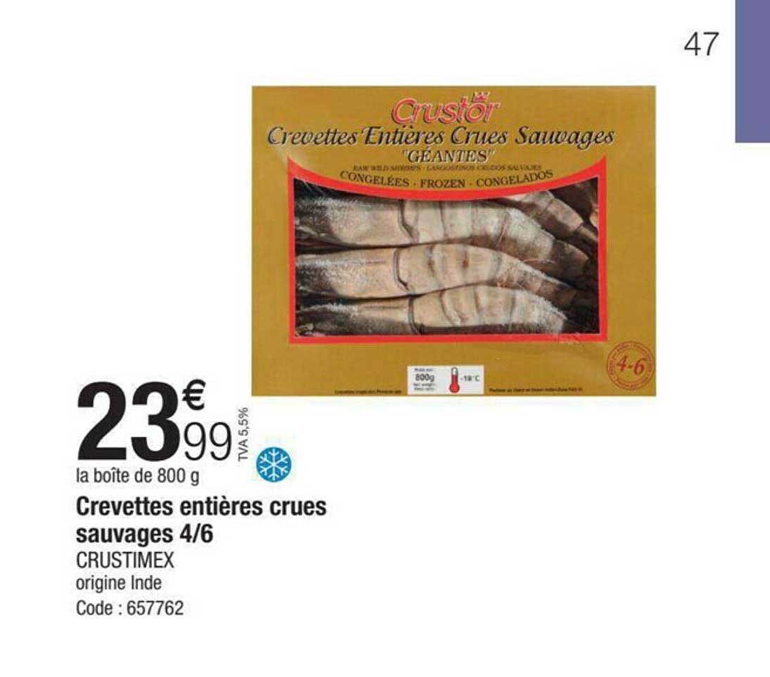 Crevettes Entière Crues Sauvages 4-6