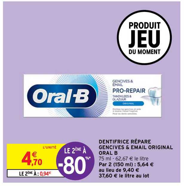 dentifrice répare gencives & email original oral b