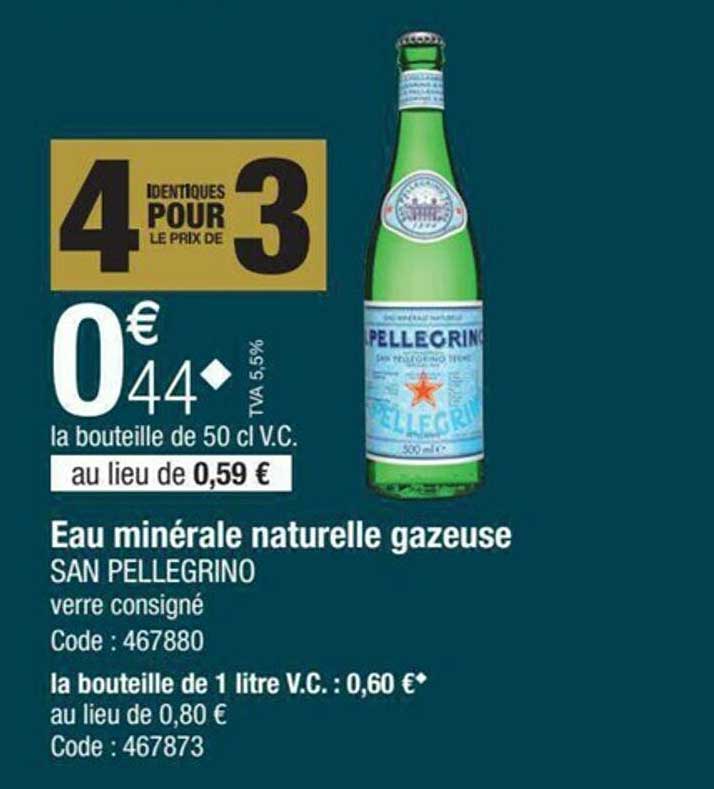 Eau Minérale Naturelle Gazeuse San Pellegrino