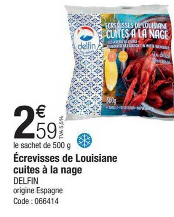 écrevisses de louisiane cuites à la nage delfin
