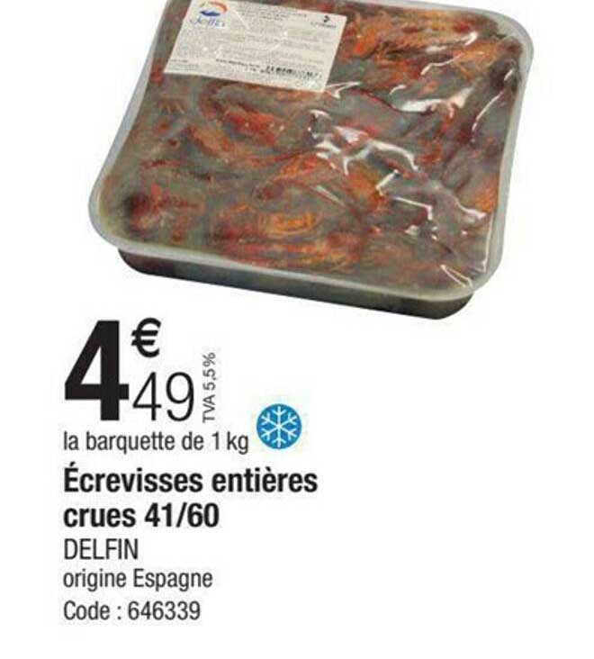 écrevisses entières crues 41-60 delfin