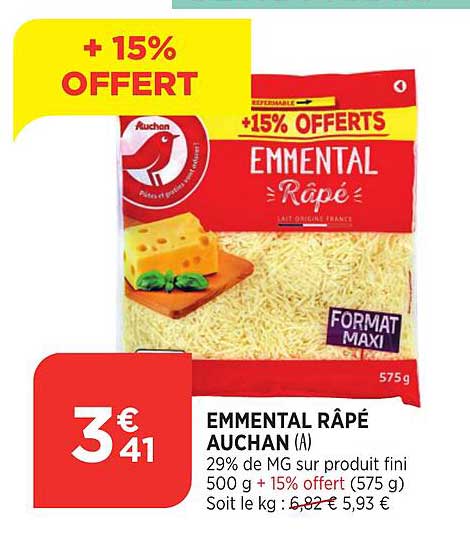 Emmental Râpé Auchan