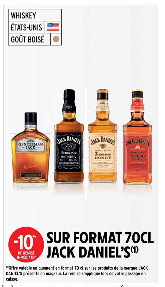 format 70 cl jack daniel's