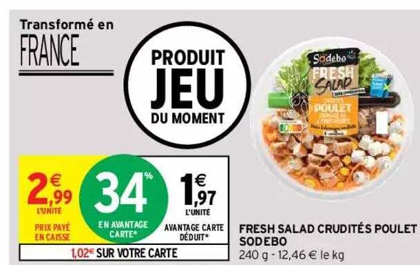 fresh salad crudités poulet sodebo