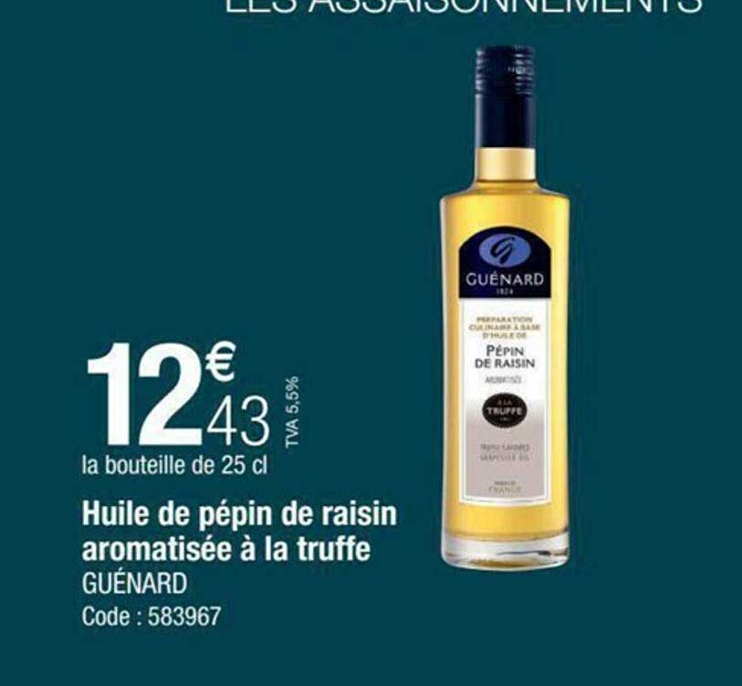 Huile De Pépin De Raisin Aromatisée à La Truffe Guénard