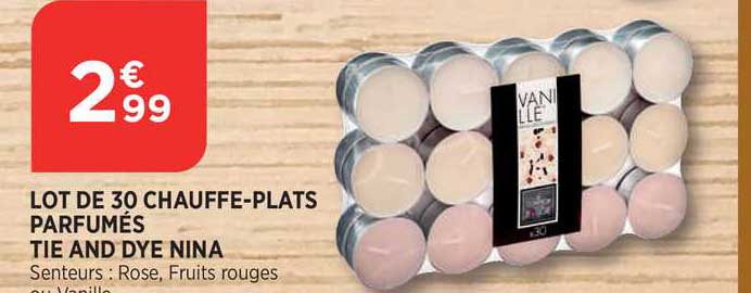 lot de 30 chauffe-plats parfumés tie and dye nina