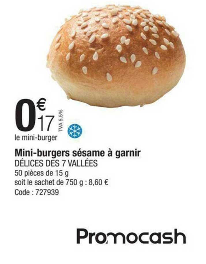 mini-burgers sésame à garnir délices des 7 vallées