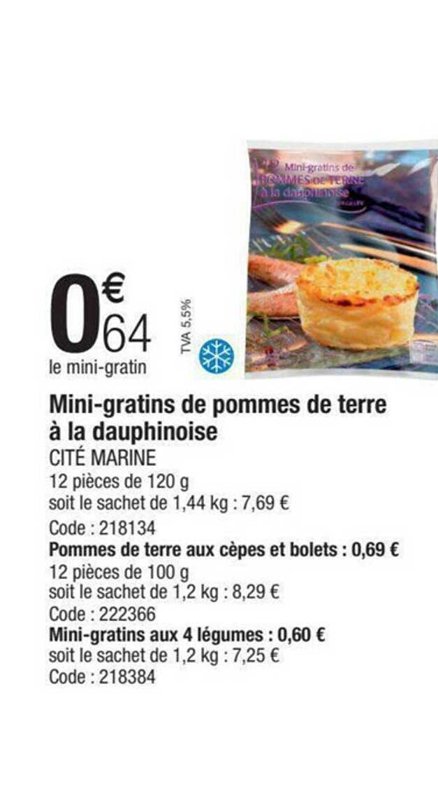 mini-gratins de pommes de terre à la dauphinoise cité marine