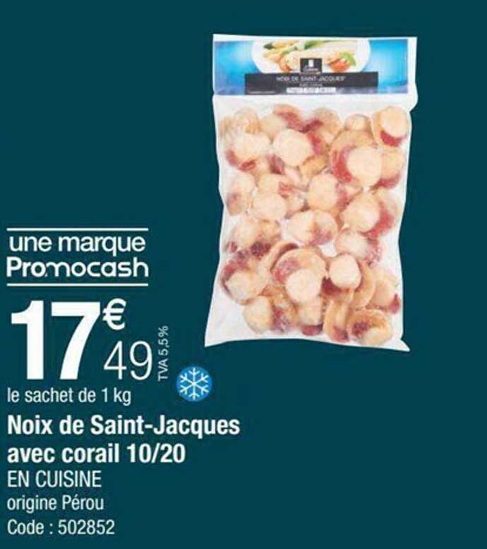 noix de saint-jacques avec corail 10-20 en cuisine