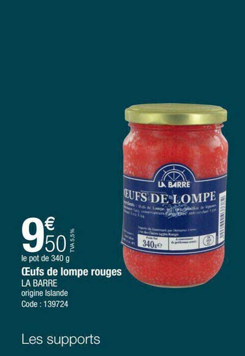 oeufs de lompe rouges la barre