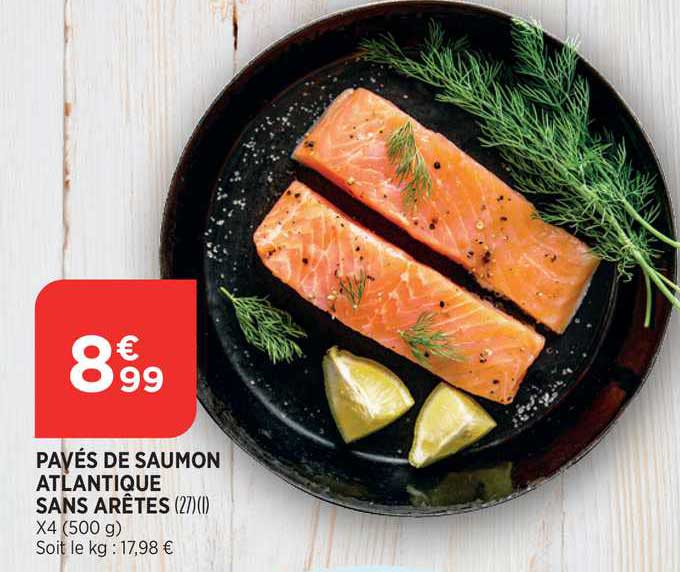 pavés de saumon atlantique sans arêtes