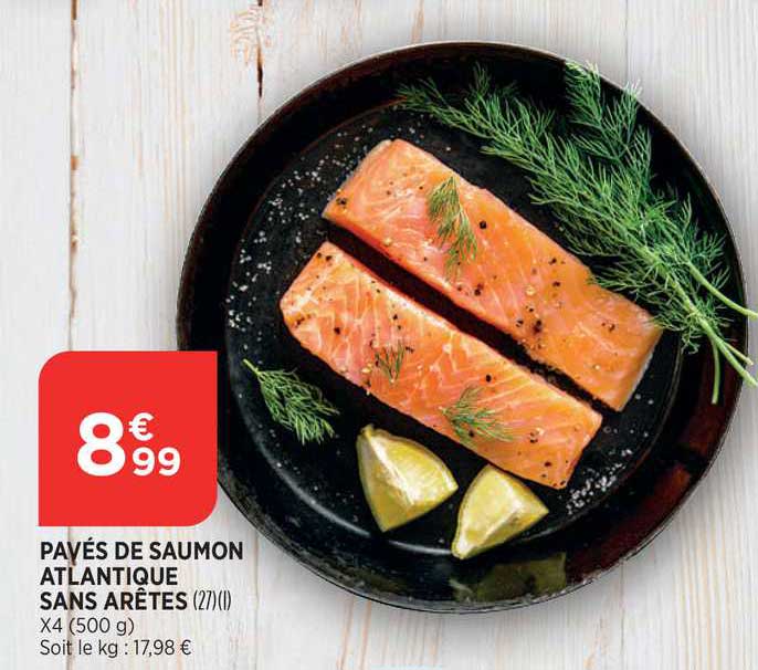 pavés de saumon atlantique sans arêtes