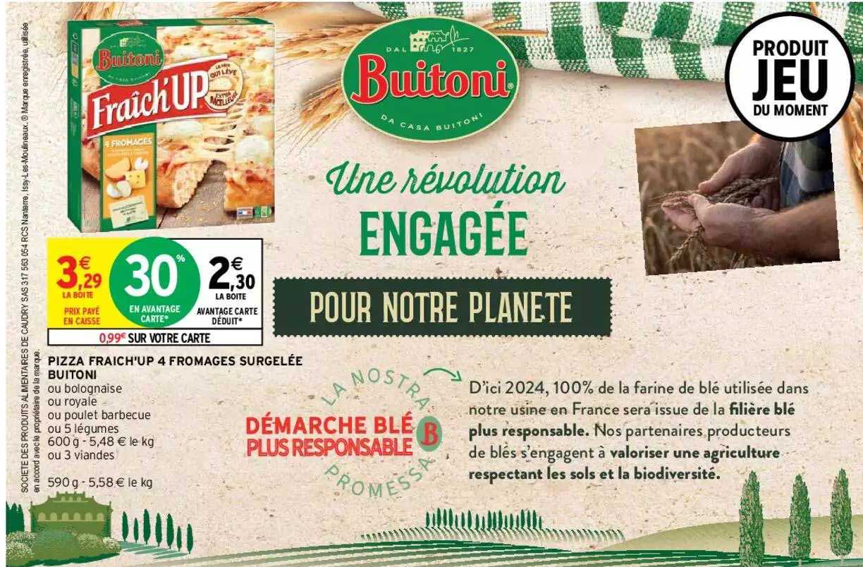 pizza fraich'up 4 fromages surgelée buitoni