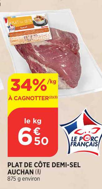plat de côte demi-sel auchan