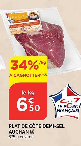 plat de côte demi-sel auchan