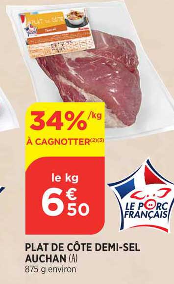 plat de côte demi-sel auchan