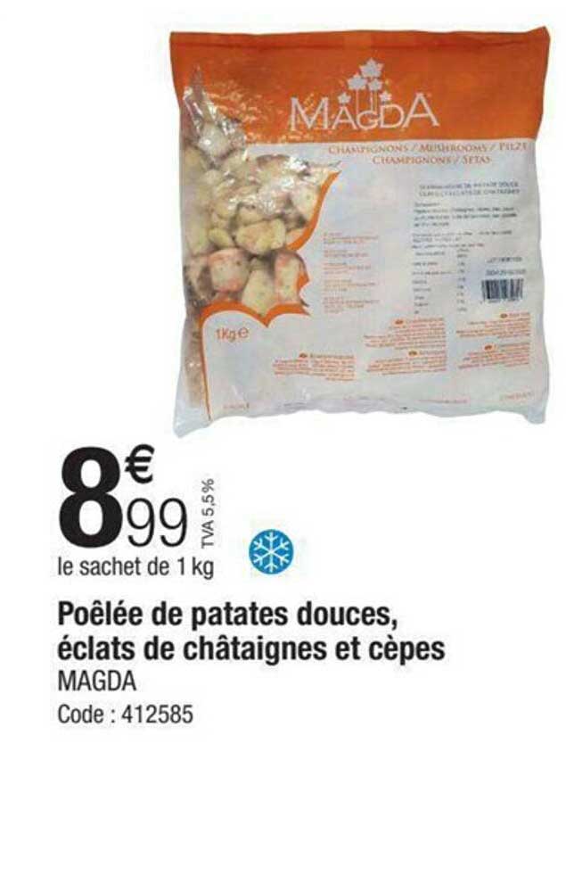 poêlée de patates douces éclats de châtaignes et cèpes magda