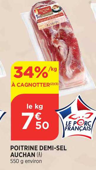 poitrine demi-sel auchan
