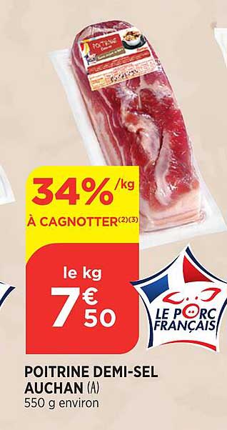 poitrine demi-sel auchan
