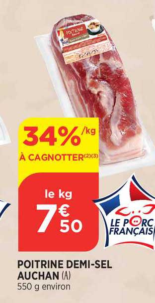 poitrine demi-sel auchan