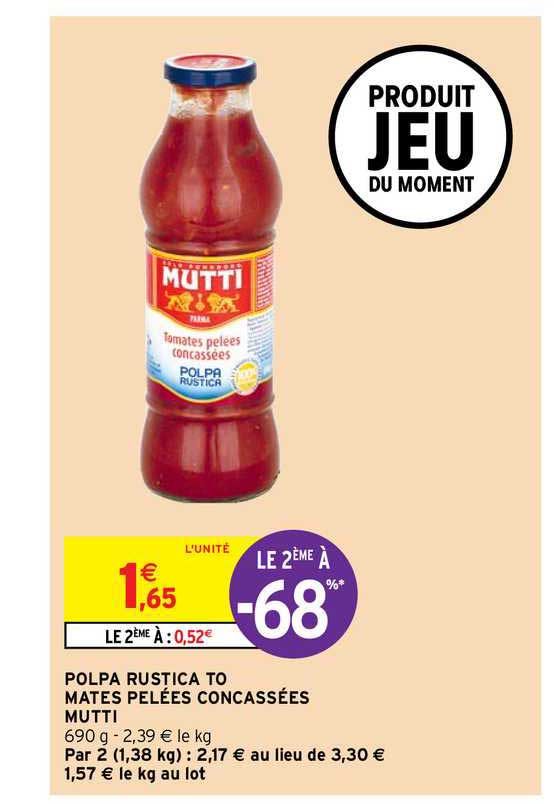 Polpa Rustica To Mates Pelées Concassées Mutti