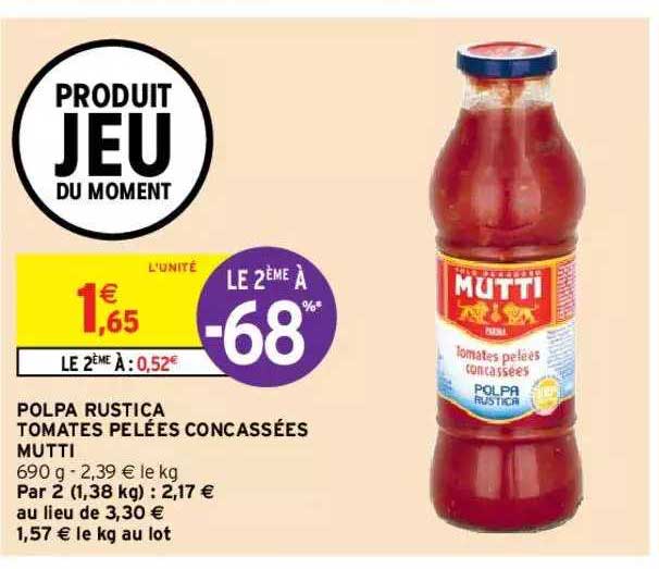 polpa rustica tomates pelées concassées mutti