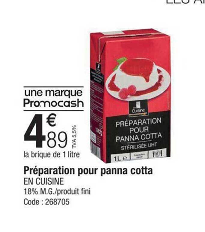 Préparation Pour Panna Cotta En Cuisine