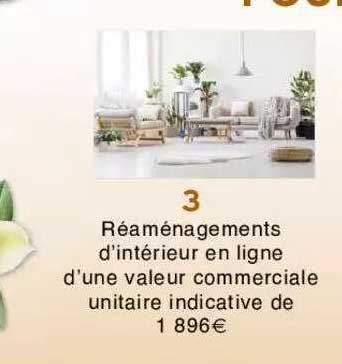 réaménagements d'intérieur en ligne d'une valeur commerciale unitaire indicative de 1 896€