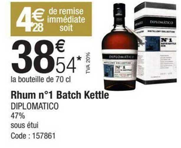 rhum n°1 batch kettle diplomatico