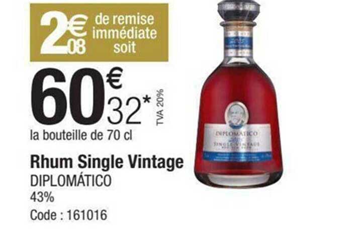 rhum single vintage diplomático