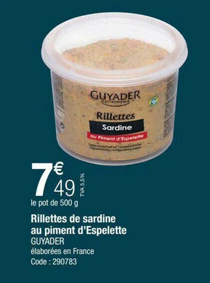 rillettes de sardine au piment d'espelette guyarder