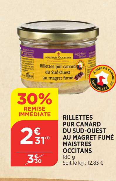 rillettes pur canard du sud-ouest au magret fumé maistres occitans