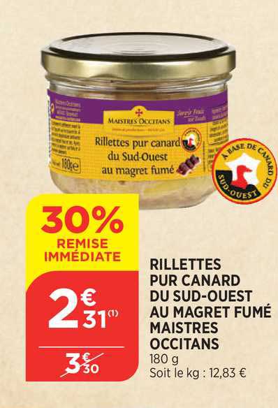 rillettes pur canard du sud-ouest au magret fumé maistres occitans