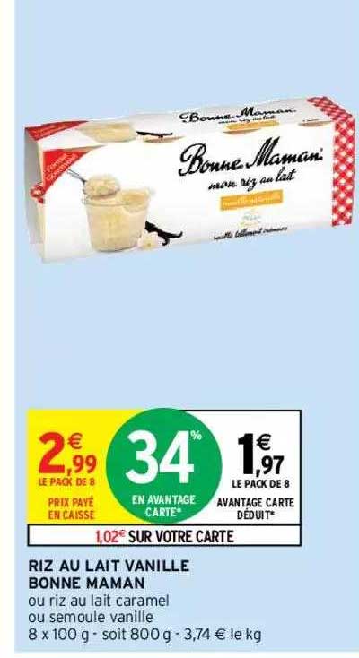 riz au lait vanille bonne maman