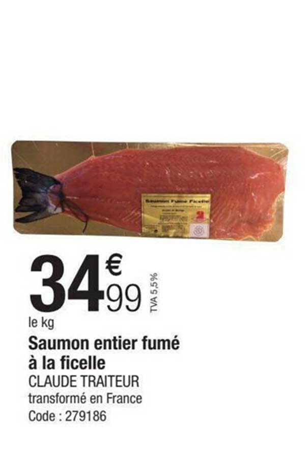 saumon entier fumé à la ficelle claude traiteur