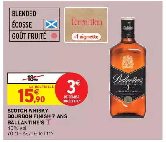 scotch whisky bourbon finish 7 ans ballantine's