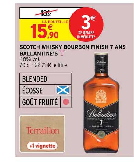 scotch whisky bourbon finish 7 ans ballantine's